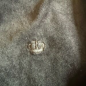 Juicy by Juicy Couture black Velour jacket zip up with Crown Embroidery 2x